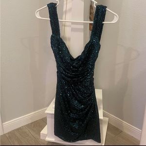 Melina Sequin Bodycon dress in green